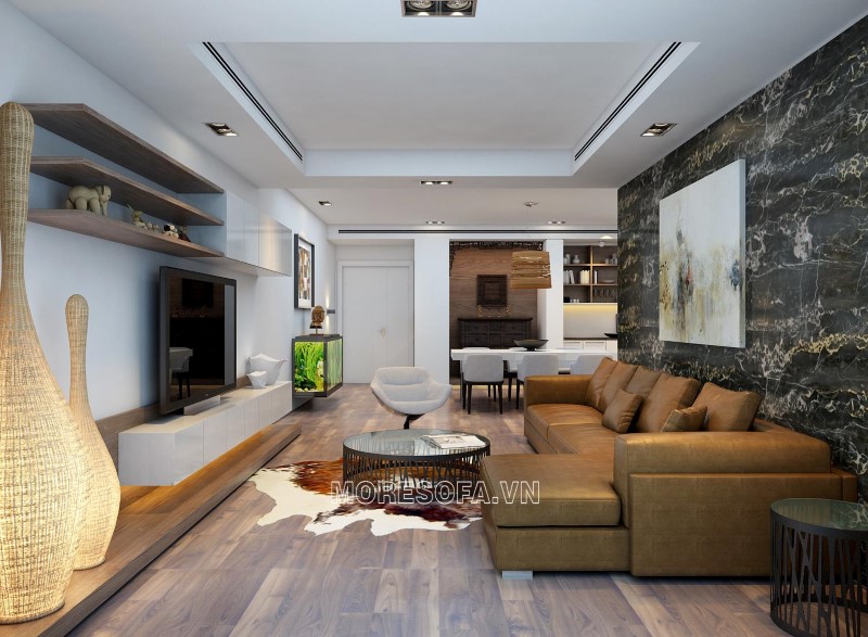 Ghế sofa góc da hiện đại